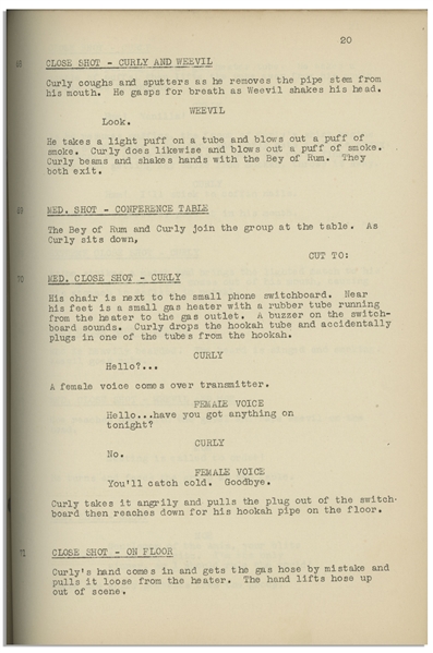 Moe Howard's 28pp. Script Dated March 1940 for The 1941 Three Stooges Film ''I'll Never Heil Again'' -- Dampstaining to Back Cover, Else Very Good